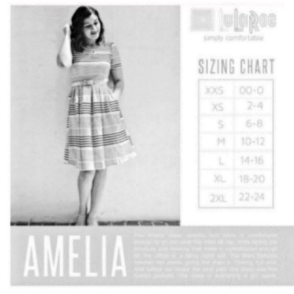 LuLaRoe Amelia Dress Solid Teal Blue - Picture 5 of 6